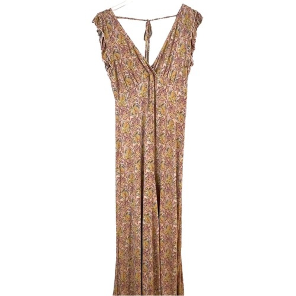 Anthropologie Matilda Paisley Jumpsuit Women S Flutter Sleeve V-Neck Boho - Picture 2 of 10